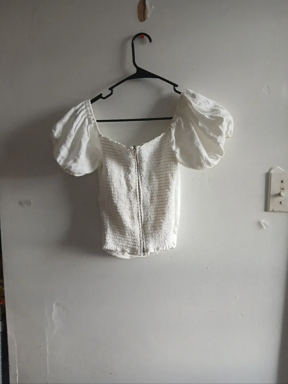 Reformation Cream Puff-Sleeve Wrap Blouse
